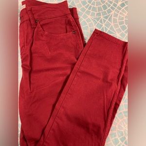 💛TODAY***$13**Royalty for Me burgundy five pocket high rise jeans, tapered leg.